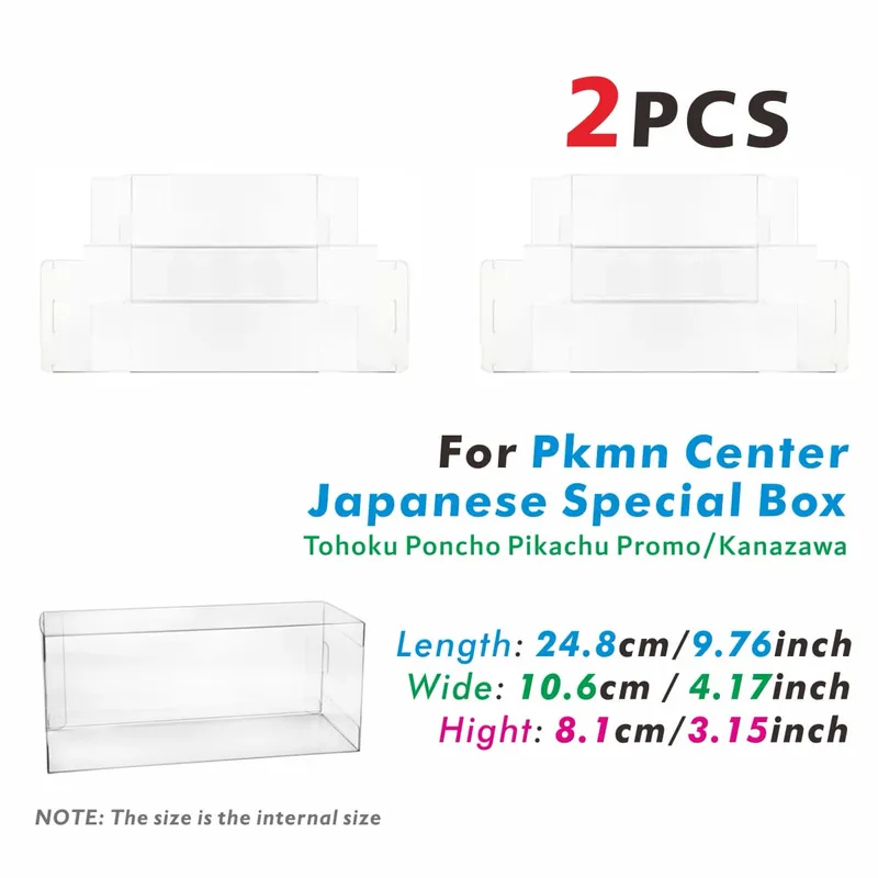 2/5 יחידות נרתיק מגן פלסטיק שקוף עבור Pkmn Center קופסה מיוחדת יפנית (עבור Tohoku Poncho Pikachu Promo/Kanazawa)