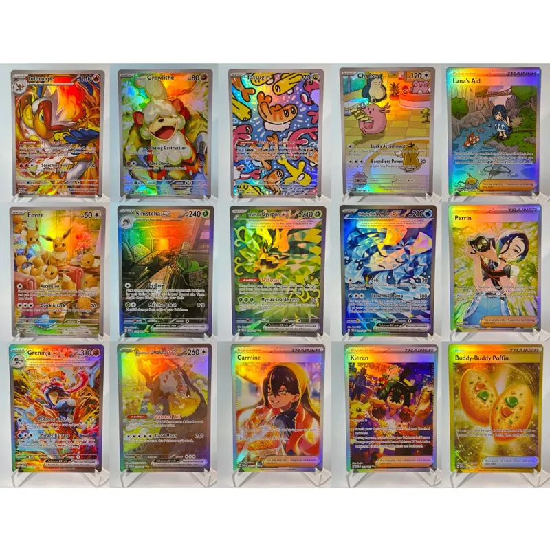 Juego de Base de tarjetas PKM, chispas emergentes, paquete PTCG123 GX, arcoíris holográfico Ex GX, colección poco común, juguetes de batalla, regalos para pasatiempos — image 13
