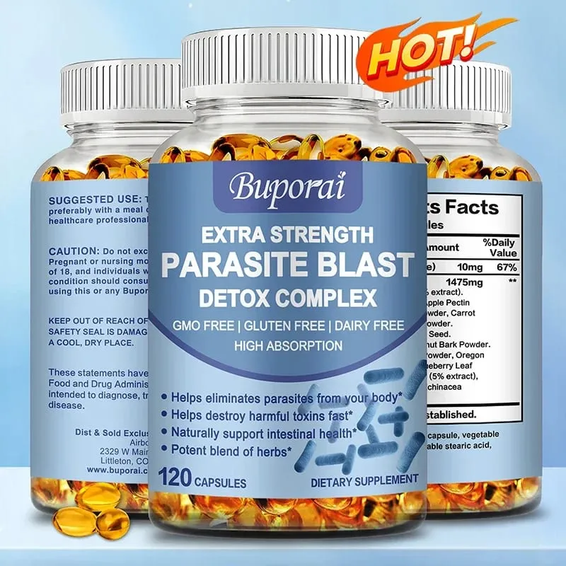 Parasite Blast Detox Complex - Integratore per la salute dell'intestino Salute dell'apparato digerente Pulizia e disintossicazione intestinale Gonfiore e gas — image 1