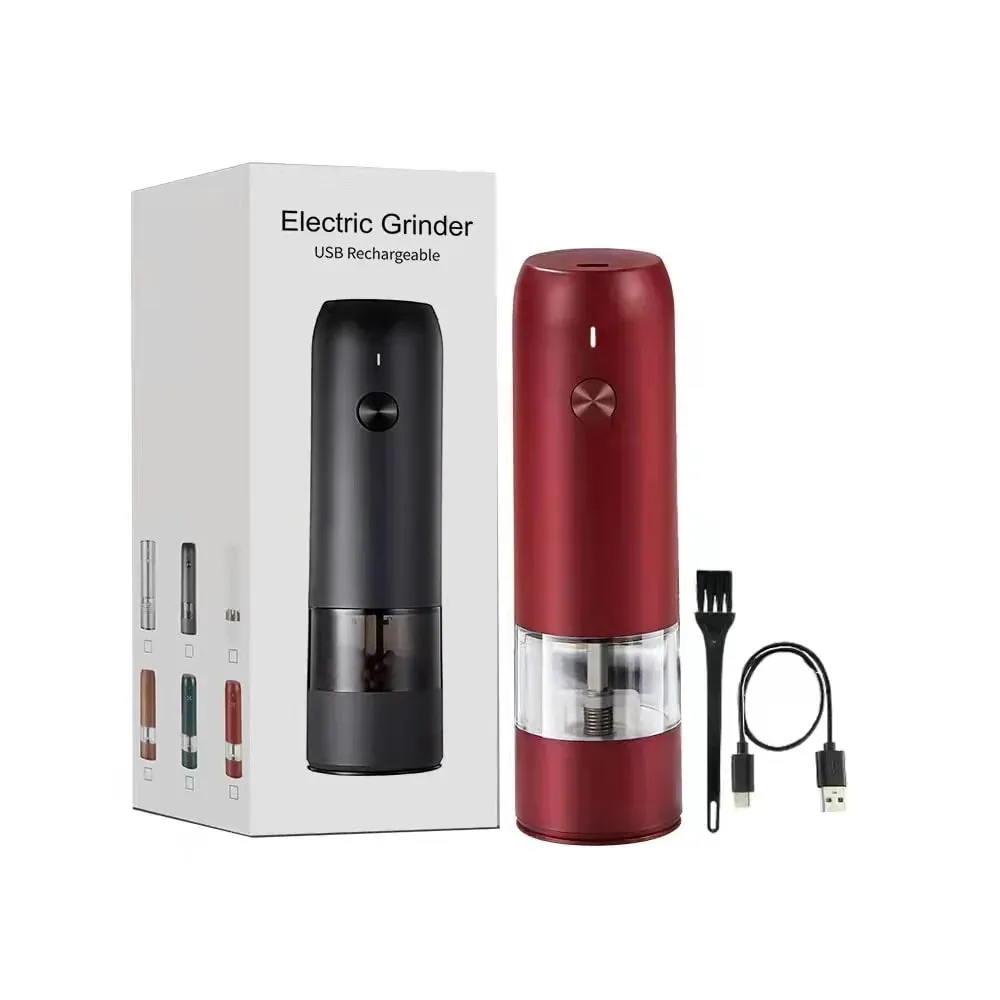 Conjunto elétrico automático de moedor de sal e pimenta, recarregável com usb, moedor de especiarias ajustável, ferramentas de cozinha — image 16