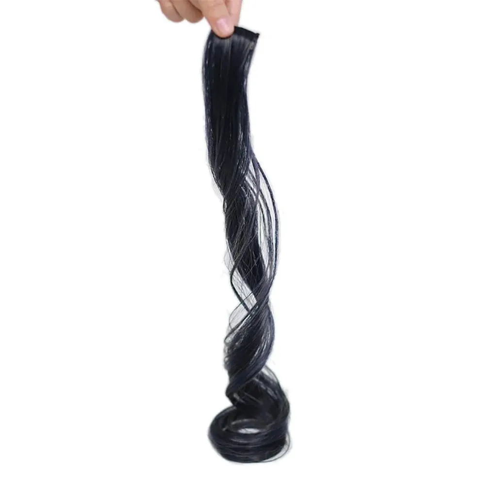 Colored Large Wave Long Curly Wig Ear Hanging Dye Hair Extensions Invisible High Temperature Silk Synthetic Wig Patch — image 19