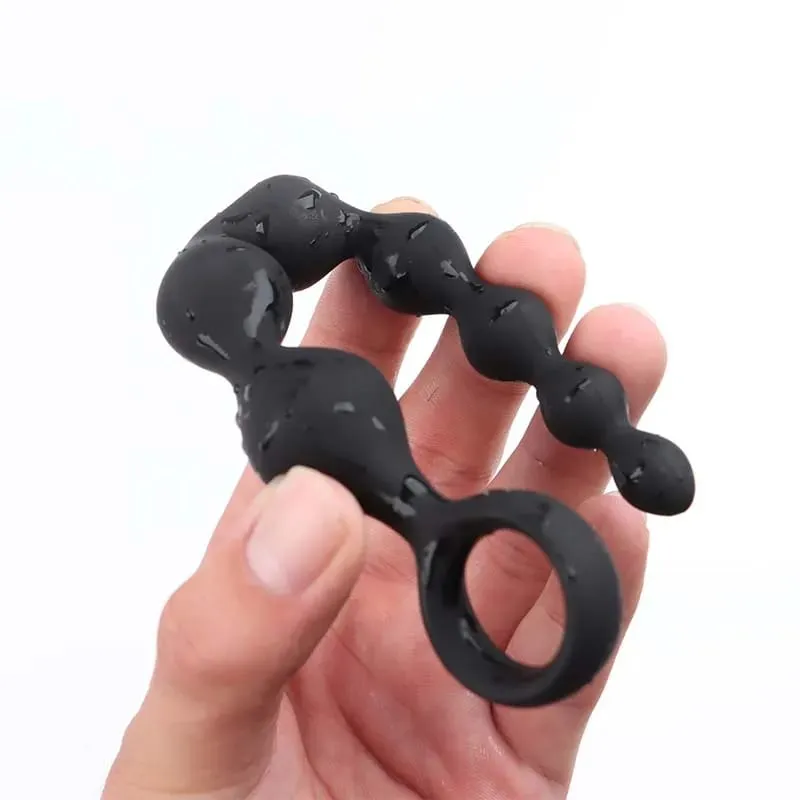 Soft Silicone Anal Dildo with Heart Beads Big Balls G-Spot Stimulating Butt Plugs for Couples Adult Sex Toy Sexy Anal Plug — image 6