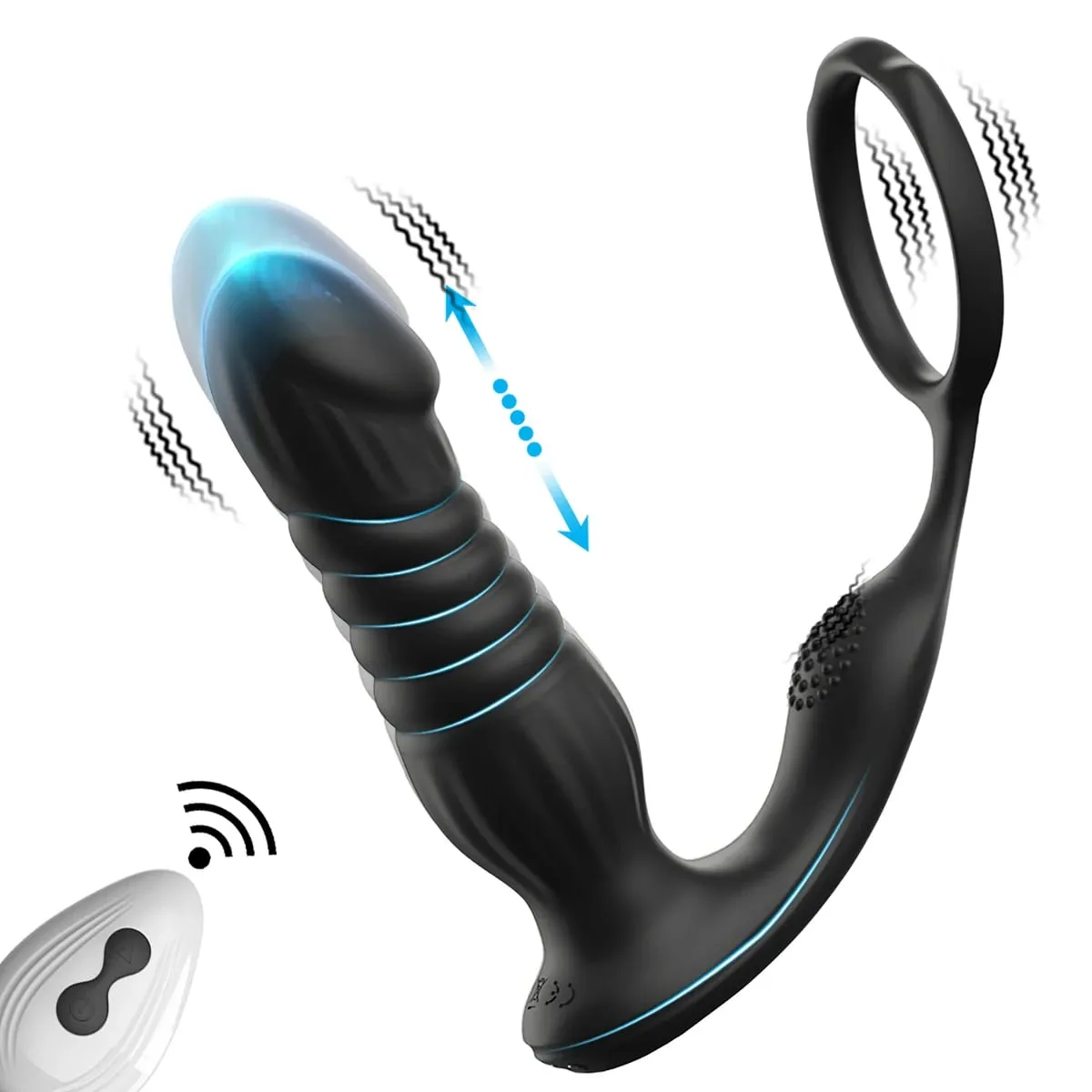 Trådlös fjärrkontroll Analplugg Vibrerande analleksaker Manlig prostata massageapparat Vaginal onani Simulerad penis sexleksaker — image 1