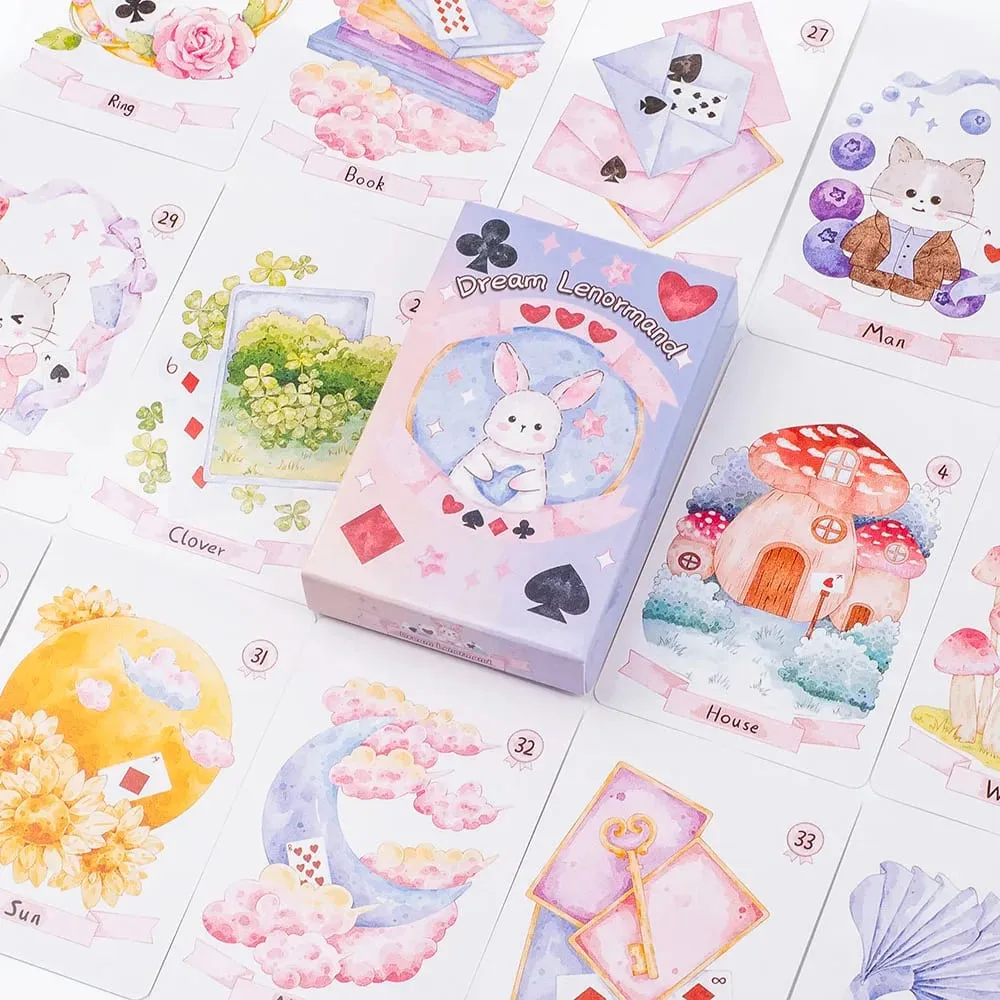 Dream Lenormand ดาดฟ้าไพ่ทาโรต์ 43 ใบ Oracle BOARD เกมสำหรับเด็ก Family & Friends ปริศนาที่สมบูรณ์แบบกิจกรรมสันทนาการ 8.9x5.7 ซม. — image 5