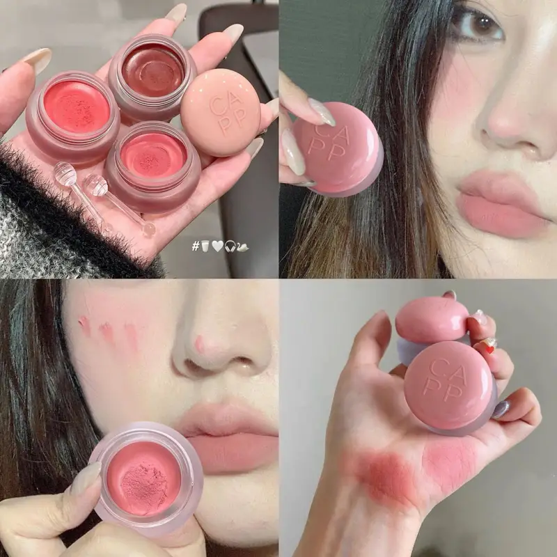 Enlatado lábio lama névoa batom hidratante veludo fosco mousse sólido brilho labial bochecha blush creme matiz lábios maquiagem cosméticos coreano