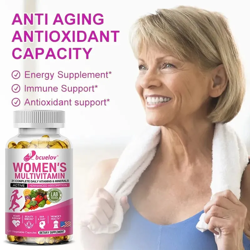 Capsule multivitaminiche giornaliere per donne - Integratore multivitaminico e multiminerale per la salute della pelle, dei capelli, dell'energia, del supporto immunitario — image 2