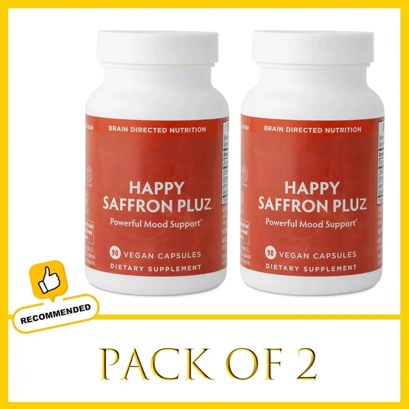 Suplemen Happy Safron Ekstrak Safron untuk Mood & Memori Kesihatan Mata - Suplemen Sendi untuk Wanita & Lelaki - 90 Kapsul Vegan — image 8
