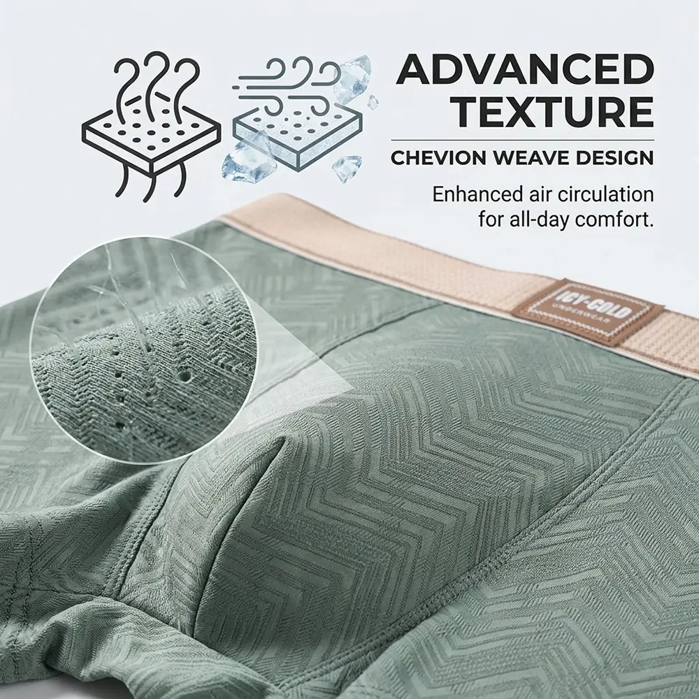 1/3PCS Estate di Raffreddamento Traspirante Boxer Hombre Moda Solid Wave A Righe di Seta del Ghiaccio Mutandine da Uomo di Alta Elastico Biancheria per uomo — image 9