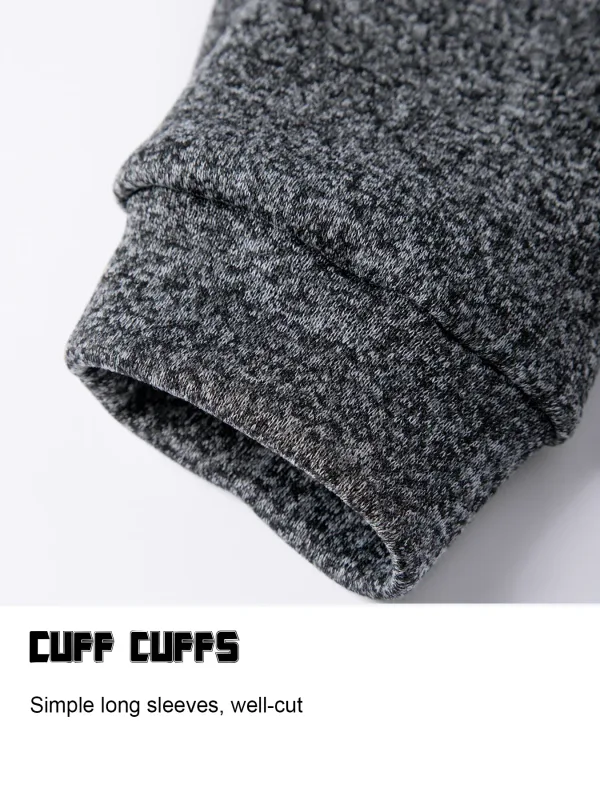 Set 2 Keping Lelaki 1/4 Zip Baju Leher Olok-olok, Pullover Bergaris Bulu dengan Cuff Berusuk Atasan Kasual Hangat untuk Pakaian Harian Musim Gugur Musim Gugur — image 17