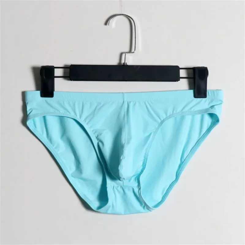 Seamless Ice Silk Briefs Men Big U Pouch Sexy Ice Silk Bikini Underwear Plus Size Low Rise Solid Color Male Panties — image 9