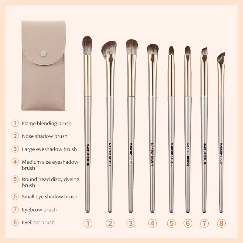 8-teiliges Make-up-Pinsel-Set für Lidschatten, Damen, Kosmetikpinsel, Lidschatten, Rouge, Schönheit, weiche Make-up-Werkzeuge, Tasche — image 6