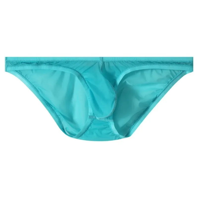 Slip respirant taille basse en soie glacée, Lingerie transparente, slip de Bikini en maille Ultra-fine, culotte Triangle pour hommes, été — image 18