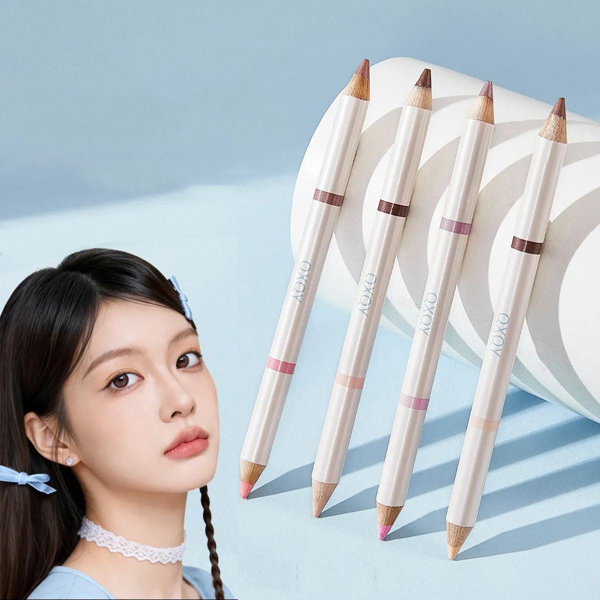 Double Tip Aegyosal Pensil Penyerlah Matte Bawah Mata Koyak Beg Pelapik Anak panah Pen Pembayang Mata Tongkat Make Up Korea Kosmetik Wanita — image 4