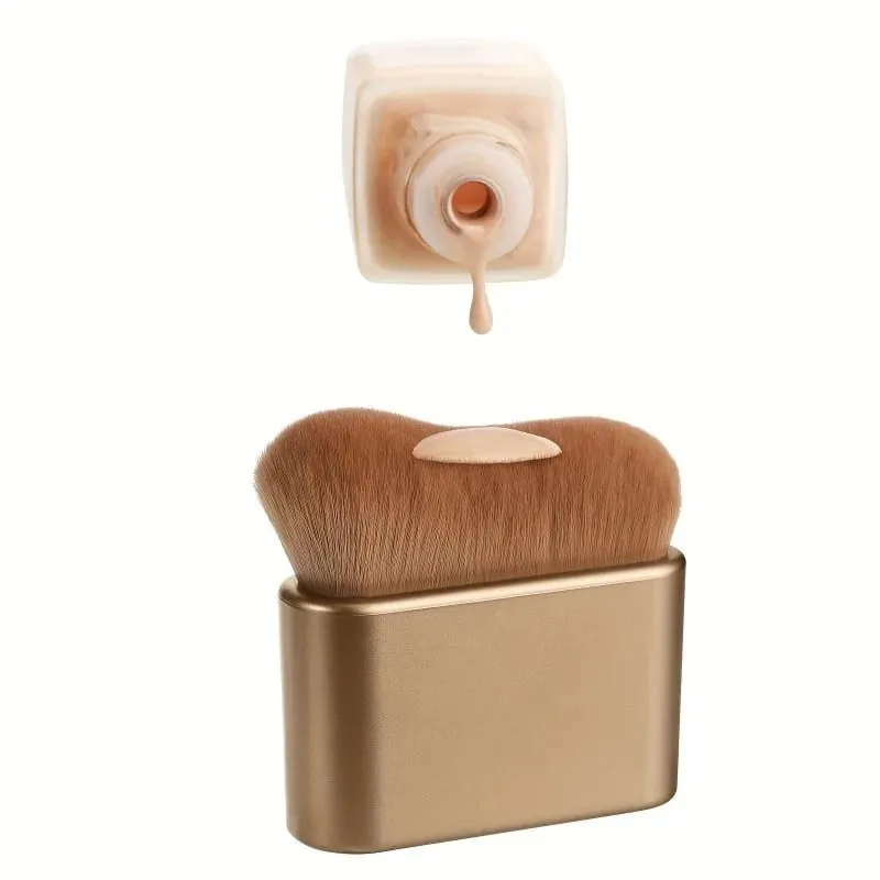 1PC Golden Large Self Tanning Blend Brush Professional Kabuki Brushes Powder Foundation Blusher Shadow Bronzer FaceandBody Brush — image 1