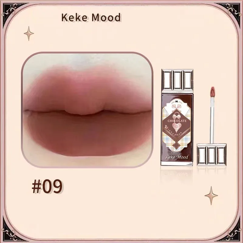 Cioccolato Nuvola Lucidalabbra Velluto opaco Applicazione liscia Smalto per labbra Mousse Marrone Rosso Rossetto liquido Trucco Tinta labbra Cosmetici