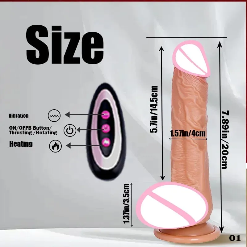 9 trybów wibracji 3 tryby rozciągania i 3 tryby wytrząsania Dildo elektryczne kobiece zabawki erotyczne silikonowe Dildo teleskopowe wibracje wibracyjne ogrzewanie 18+ — image 9