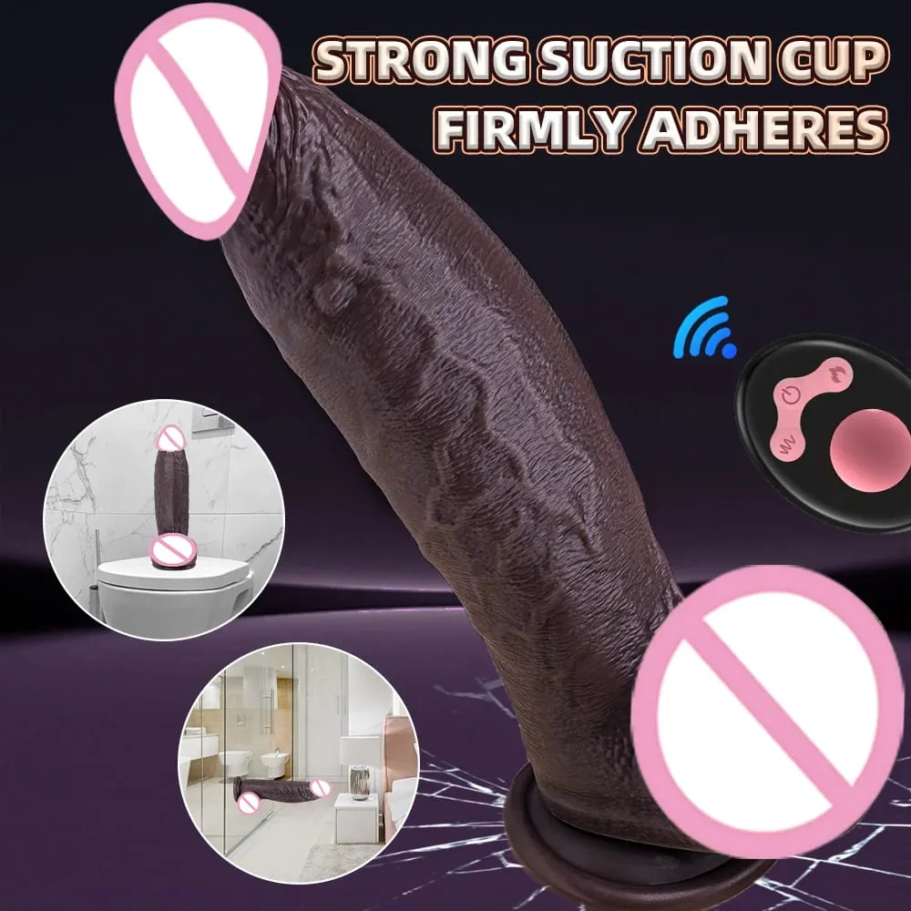 Vibrador realista telescópico homem pau empurrando vibratório pênis grande galo girando brinquedo sexual para mulher realista pênis vibrador — image 5