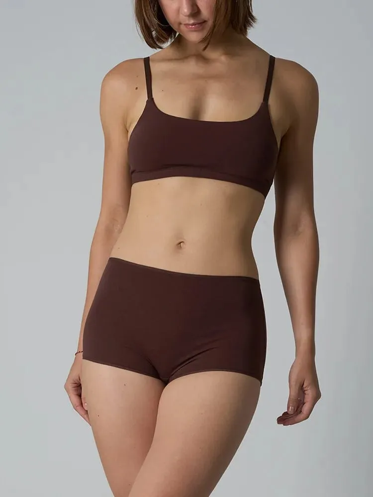 Set di bralette e pantaloncini da ragazzo senza ferretto in cotone - Set di due pezzi di lingerie in maglia a coste non imbottita
