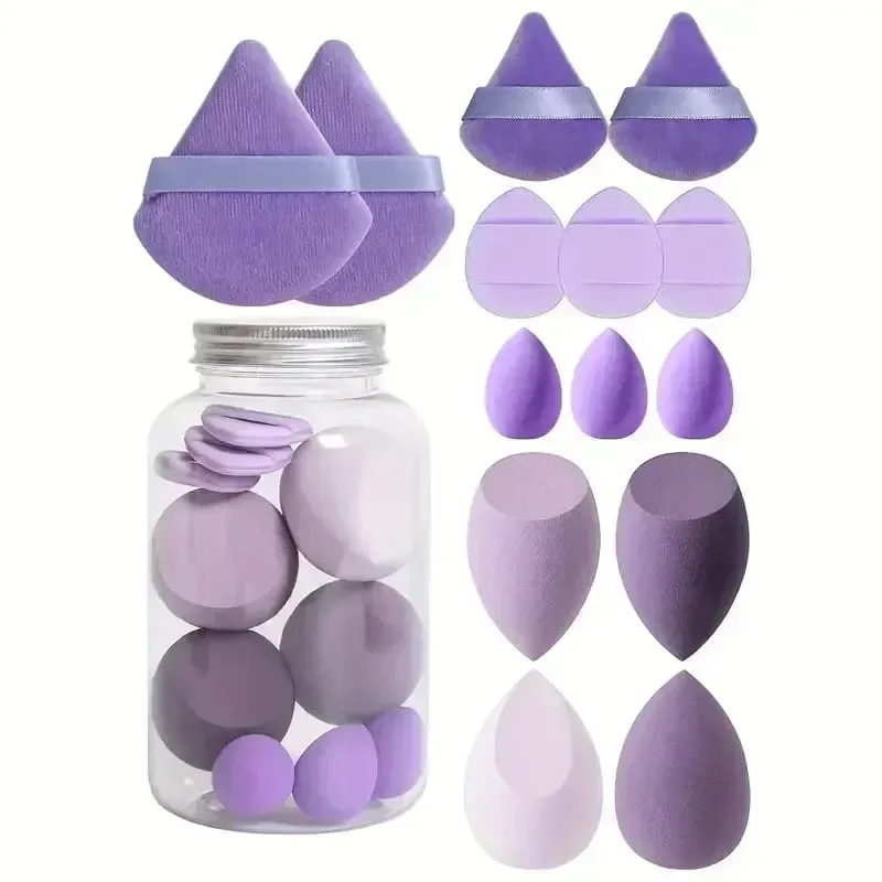 12/14 Pièces Éponge De Maquillage Cosmétique Bouffée Fondation Éponges Mélangeur Beauté Oeuf Poudre Bouffées Maquillage Accessoires Femmes Outils De Maquillage — image 10