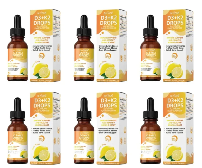Vitamine D3 K2 Gouttes liquides Absorption du calcium et soutien osseux 1000 UI D3 au goût de citron K2 60 ml 30 portions — image 11