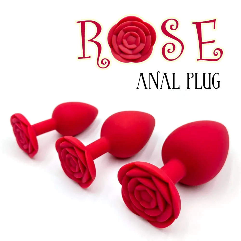 Zachte Siliconen Rose Bloem Anale Plug Beginner Tot Expert 3 Maten Butt Plug Anus Trainer Dildo Adule Speeltjes voor Paar Vrouwen Mannen — image 2