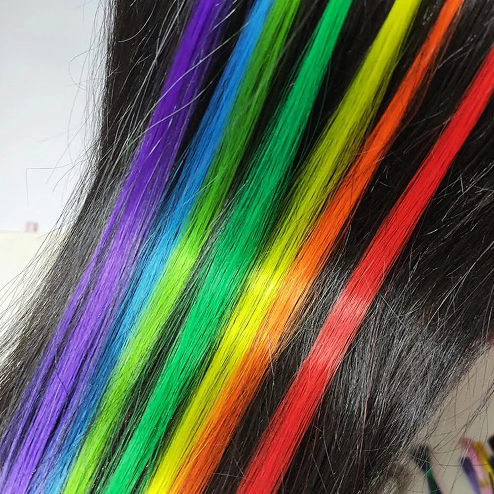 50 Helai/Pek Sintetik Berwarna I-Tip Stick Sambungan Rambut Rambut Lurus 16 Inci Untuk Wanita Alat Rambut Gentian Suhu Tinggi — image 5