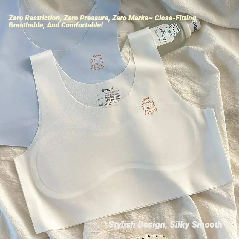 3 pezzi per adolescenti, confortevole e traspirante, semplice reggiseno da allenamento, morbido elastico per la pelle, intimo per ragazze, senza anello in acciaio — image 3