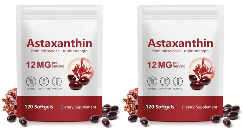 Astaxanthin-Ergänzungsmittel, 12 mg Kapseln aus Mikroalgen, mit antioxidativer Unterstützung für die Gesundheit der Haut und gesundes Altern, 120 Stück — image 8