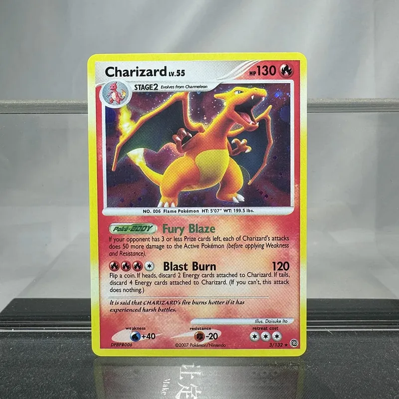 Charizard PTCG Single Collection Card 1. vydání 1996 Vmax Ex Rare Rainbow Card PKM Proxy karty Hračky Dárky — image 2