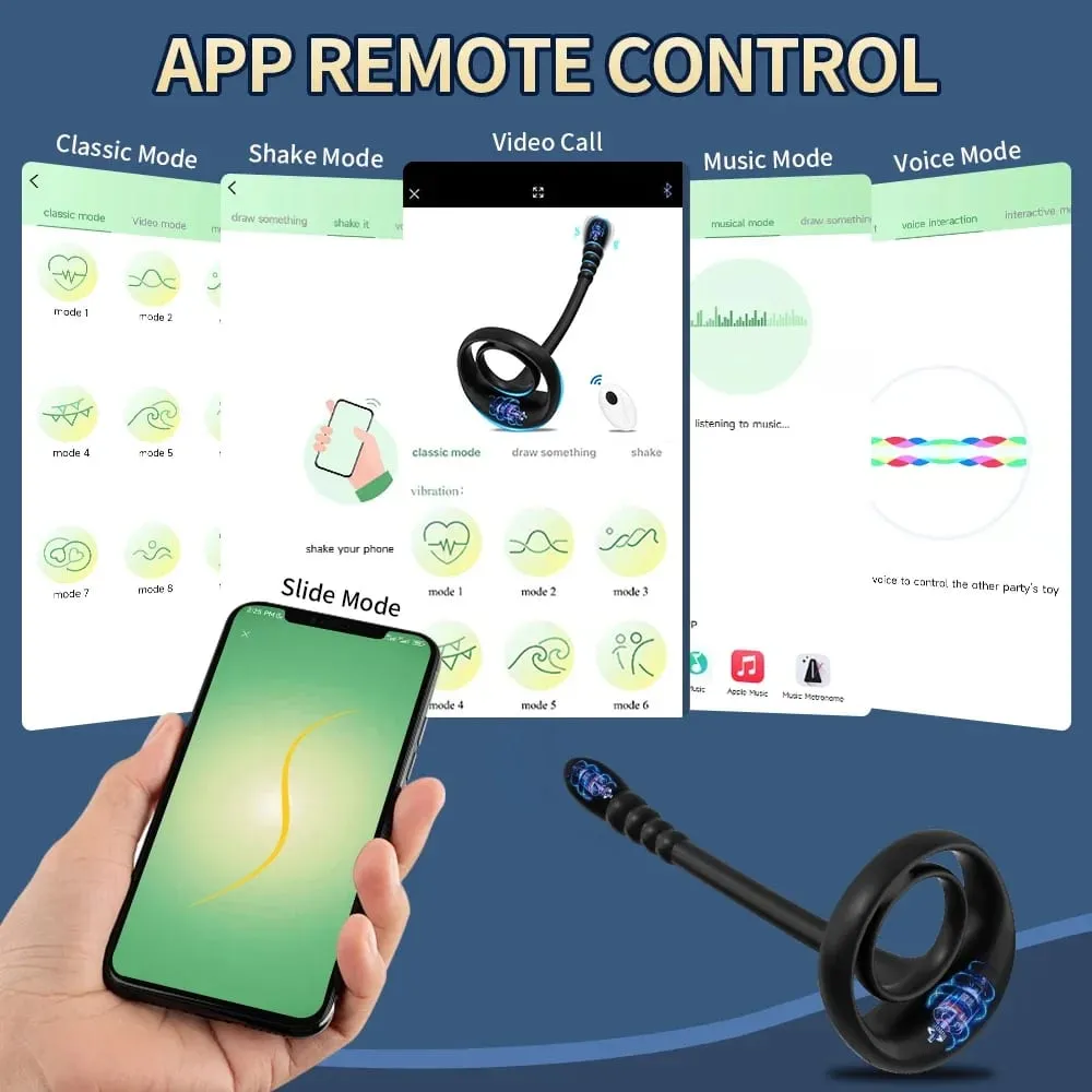 APP di Controllo Remoto Cockring Anello Vibratore per Gli Uomini Testicolo Massaggio Prostata Stimolare Anale Butt Plug Masturbatore Giocattolo Adulto Del Sesso — image 2