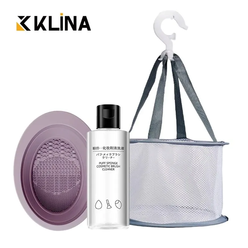 Make-up Pinsel Schwamm Mixer Puff Reiniger Make-Up-Tools Waschen Reinigung Flüssigkeit Schüssel Luft Trocknen Netto Set Für Pulver Lidschatten — image 1