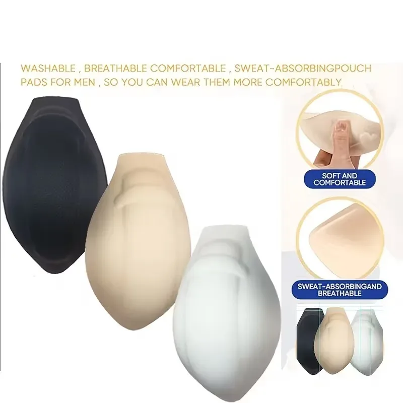 1/3 Buah Bantalan Pakaian Dalam Peningkat Pria Bahan Spons Tahan Cahaya Desain Titik Cembung 3D Cocok untuk Celana Renang Acara Lain — image 2