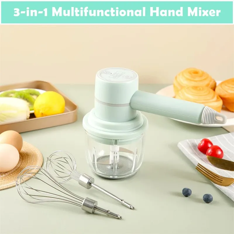 Tragbarer Mixer Mixer Küchengeräte Handmixer Elektrische Küchenmaschinen Set Milchaufschäumer Schneebesen Kuchen Backen Knetmixer — image 8