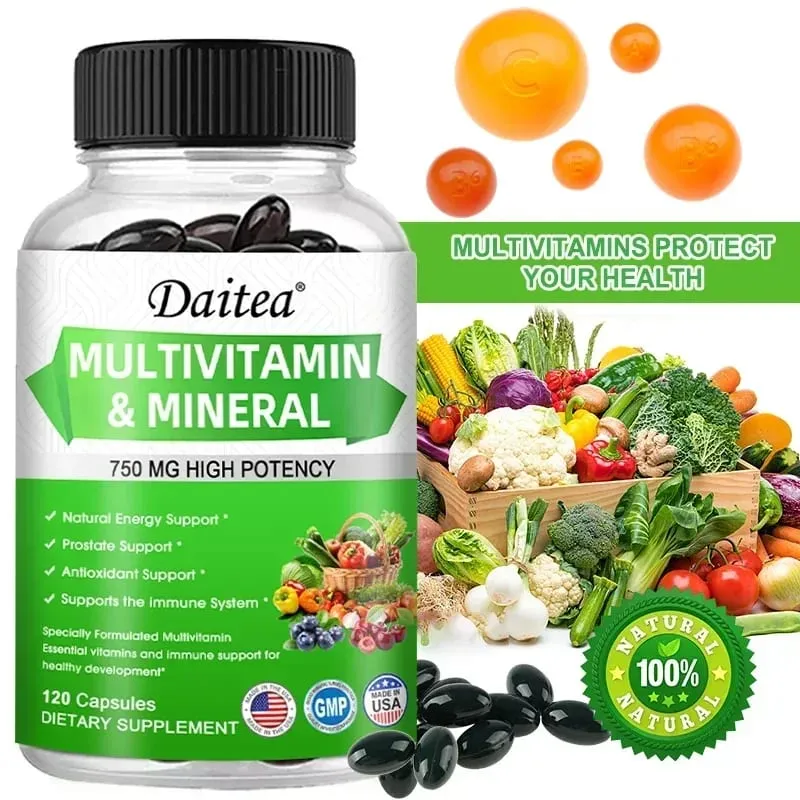 Multivitamin Capsules with Mineral Supplement To Provide Energy Prostate Skin and Eye Health Immune Support for Women and Men — image 1