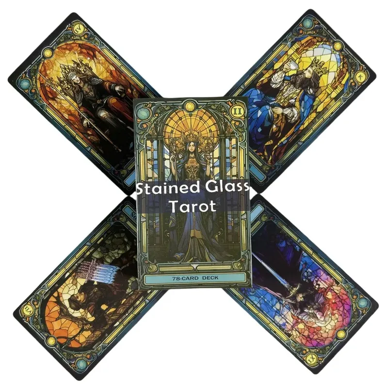 Carte dei Tarocchi in vetro Stanined Un mazzo da 78 per principianti Mazzo Oracle English Visions Divination Edition Borad Deck Giochi di gioco