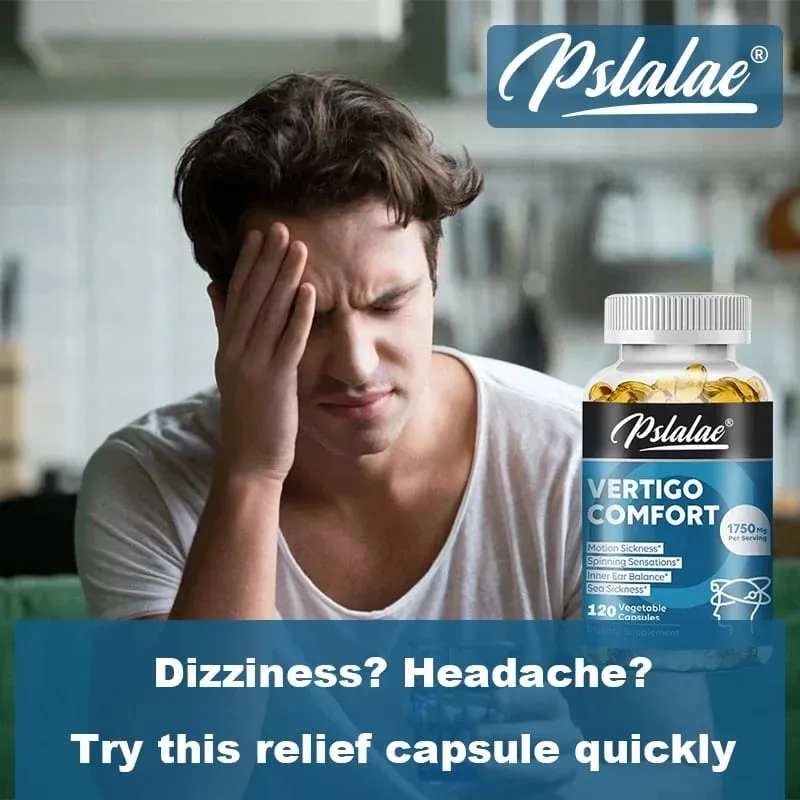 Capsule per sollievo dalle vertigini 1750 mg Aiuta l'equilibrio dell'orecchio interno Allevia l'acufene Integratore per vertigini ed emicranie — image 5