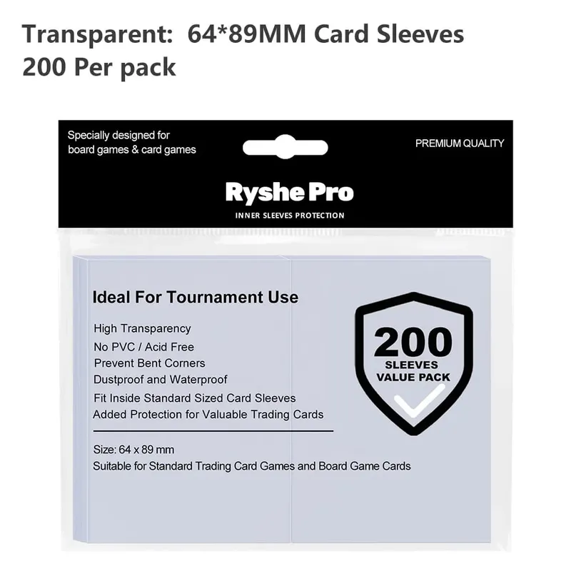 100pcs ร้อนโปร่งใส MTG การ์ดขนาดมาตรฐาน CLEAR TCG Card Protector การ์ดด้านในสำหรับกีฬาเกมกระดาน 64x89 มม.