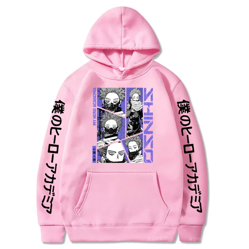 Anime My Hero Academia Hoodies Shinso Hitoshi Print Pullover Sweatshirts Harajuku Cartoon Style Crewneck Women Men Street Hoody — image 27