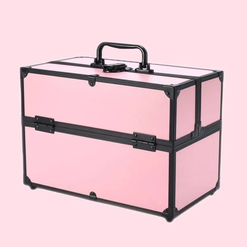 Professional Aluminum Alloy Cosmetic Case Large Capacity Multilayer Portable Storage Box Nail Tattoo Makeup Beauty Salon Supplie — image 2