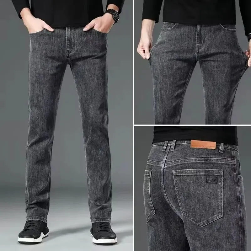 Autumn Summer Denim Jeans Men Straight Stretch Regular Jeans for Man Black Classic Vintage Mens Pant Big Size 29-38 40 — image 11