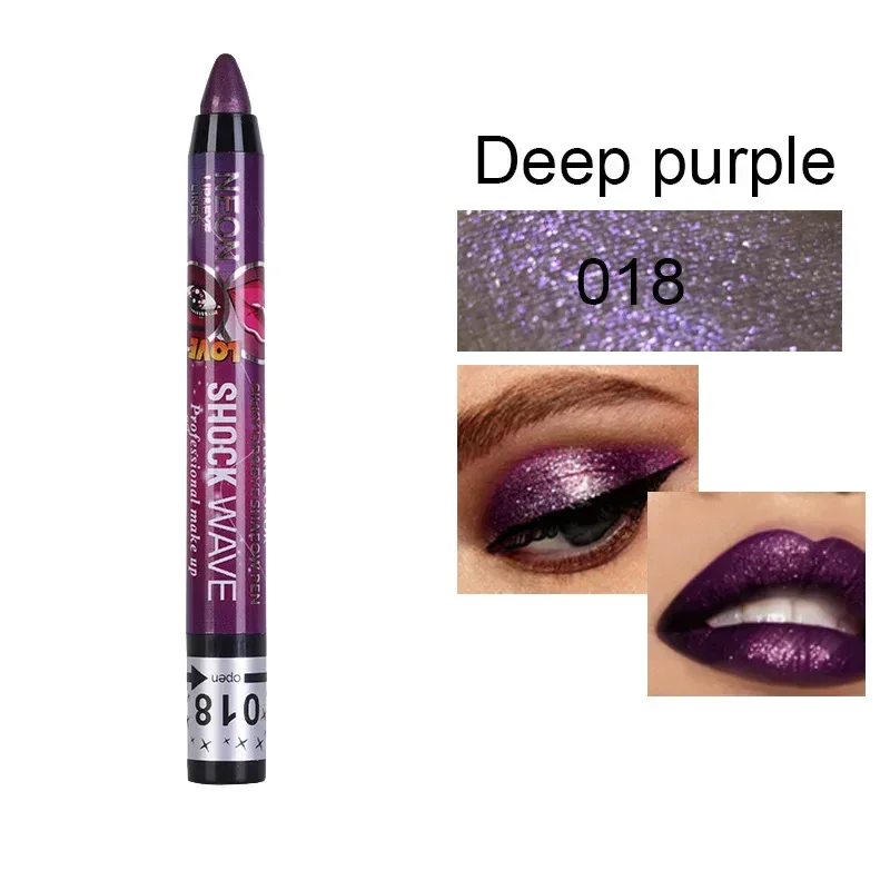2 In 1 Eyeshadow Lipstick Stick Pencil Waterproof Glitter Matte Eye Shadow Makeup Pigment Eyeshadow Pen