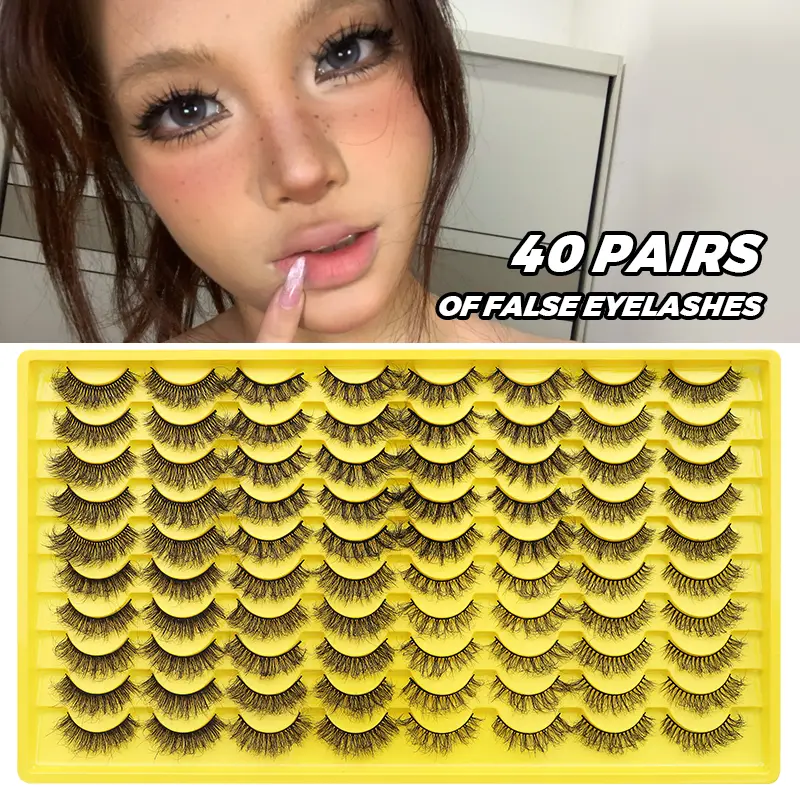 40 Pairs Volume Strip Lashes Faux Mink False Eyelashes Kit Cosmetics Soft Fake Volume Eyelash Extensions Wholesale — image 2