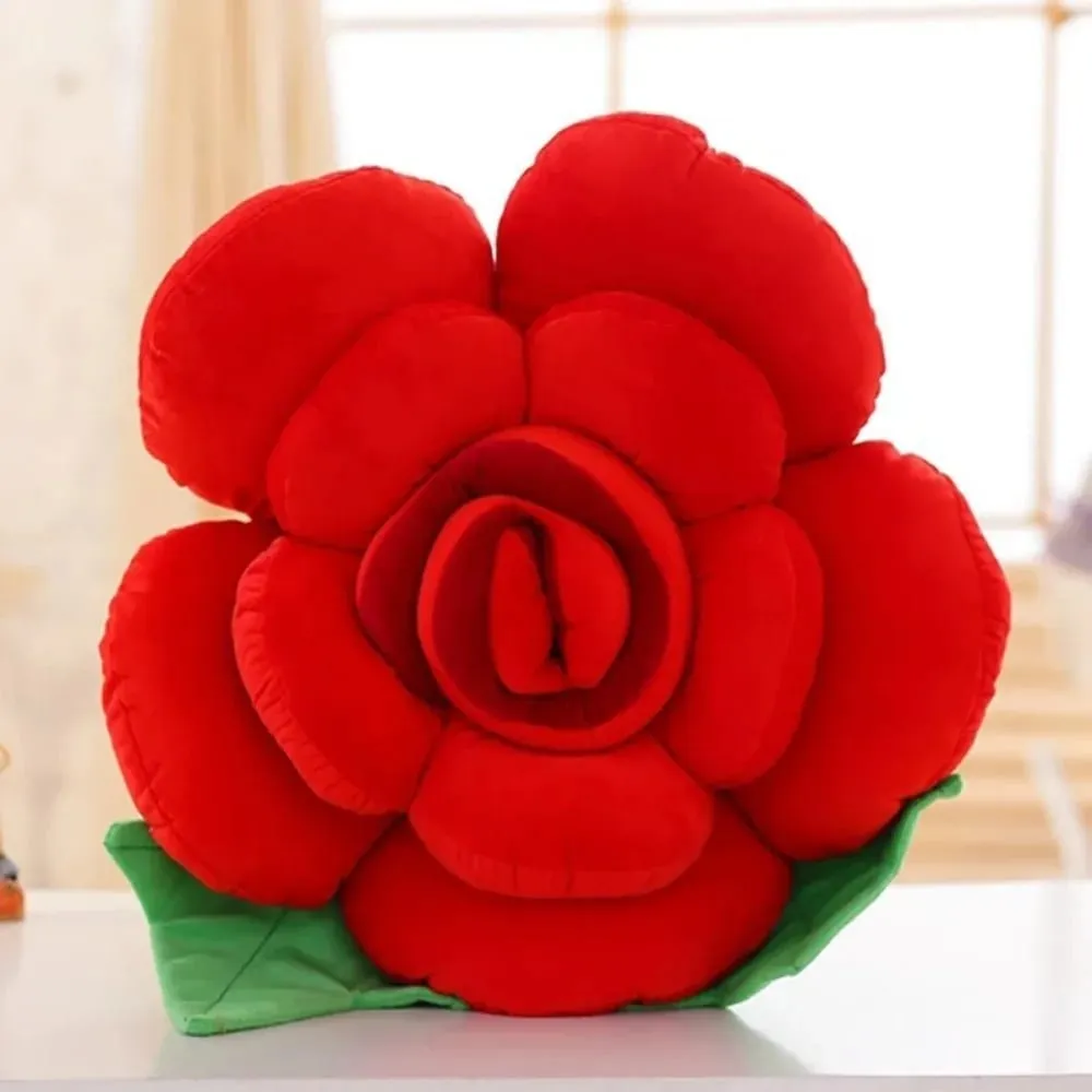 Nuovo grande cuscino a forma di rosa simulato peluche divano cuscino floreale cuscino colorato per interni auto decorazioni per la casa — image 6