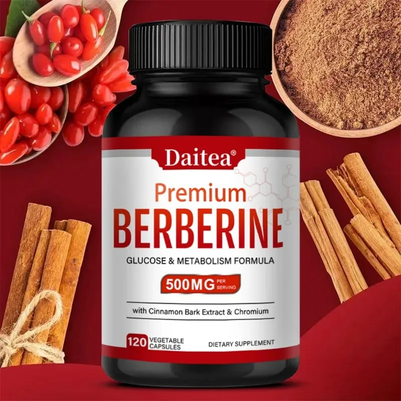 Berberine HCL 500mg Capsules with Cinnamon Antioxidant Support Heart Metabolic Cardiovascular Digestive & Immune Health — image 1