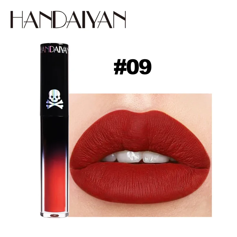 Matte Vampire Black Purple Gincu Kalis Air Lip Gloss Tahan Lama Halloween Krismas Melembapkan Bibir Berpigmen Makeup — image 10