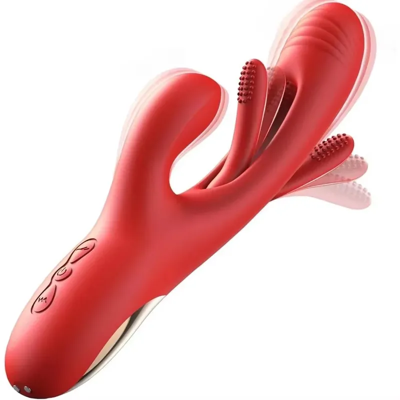 3-I-1 kaninvibrator til kvinder Kraftig bankende flagrende vibrator Klitoralstimulator massageapparat kvindelig G-punkt Finger Dildosex — image 7