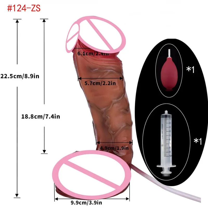Lebensechte Squirting Penis Silikon Ejakulation Großer realistischer Dildo mit Sucker Skin Touch Anal Sexspielzeug für Frauen — image 22