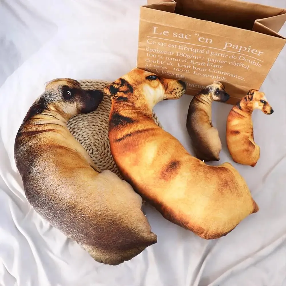 Doux réaliste Animal jeter oreiller chien en peluche créatif coussin 3D chien oreiller bureau jouet 3D réaliste Animal chien jeter oreiller — image 10