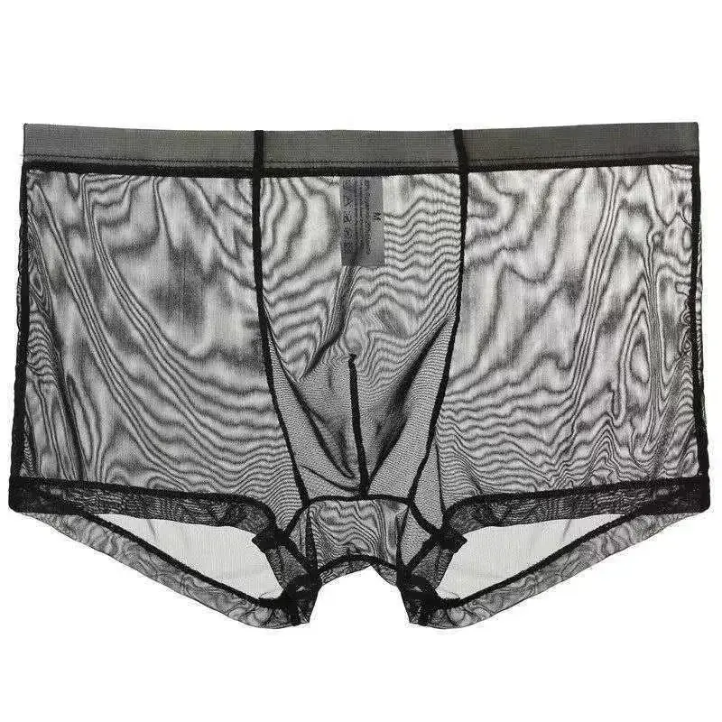 Unterwäsche Transparente Boxer Ausbuchtung Eis Seide Durchsichtige Unterhose Sexy Slips Niedrige Taille Höschen Dessous Dessous — image 9