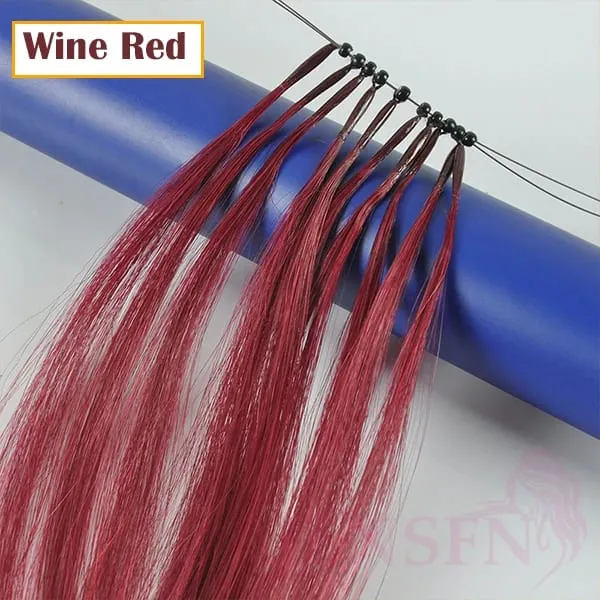 8D Natural Hair Extensions Human Hair 10pcs 0.5g/s Micro Ring 18Inch Micro Link Hair Loop Extension For Women variety of color — image 10